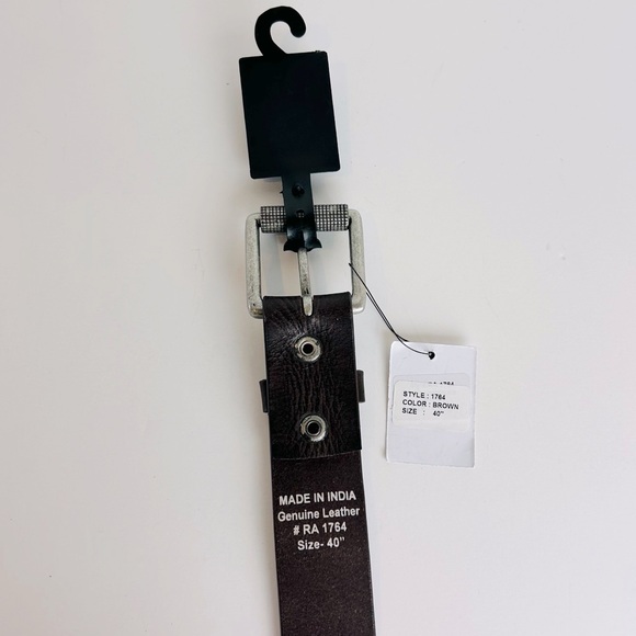 Transit Leather Distressed Brown Silver Tone Buckle Leather Jean Belt Size 40 - Picture 6 of 6